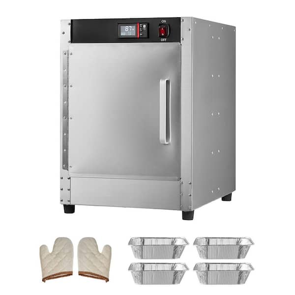 SKYSHALO Hot Box Food Warmer, 157 Qt. in Silver Buffet Server with 4 Crocks Single-door and Adjustable Shelves Stainless Steel