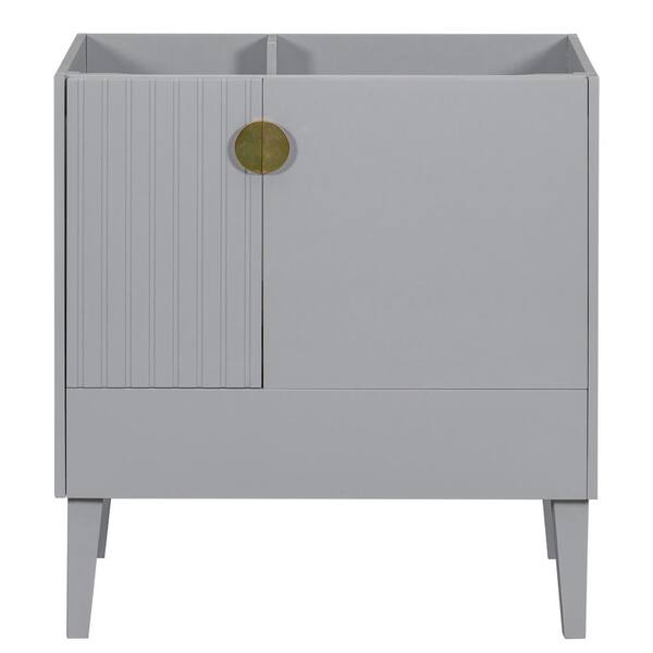 JimsMaison 30 in. W x 18 in. D x 32 in. H Freestanding Bath Vanity Cabinet without Top in Grey