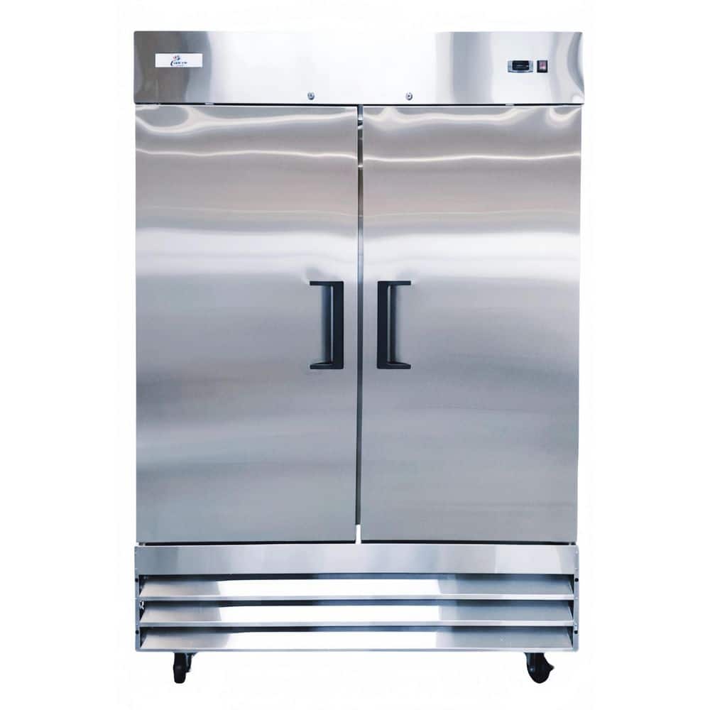 Cooler Depot 54 in. 47 cu. ft. Auto / Cycle Defrost 2-Door Commercial Reach In Upright Freezer in Stainless Steel