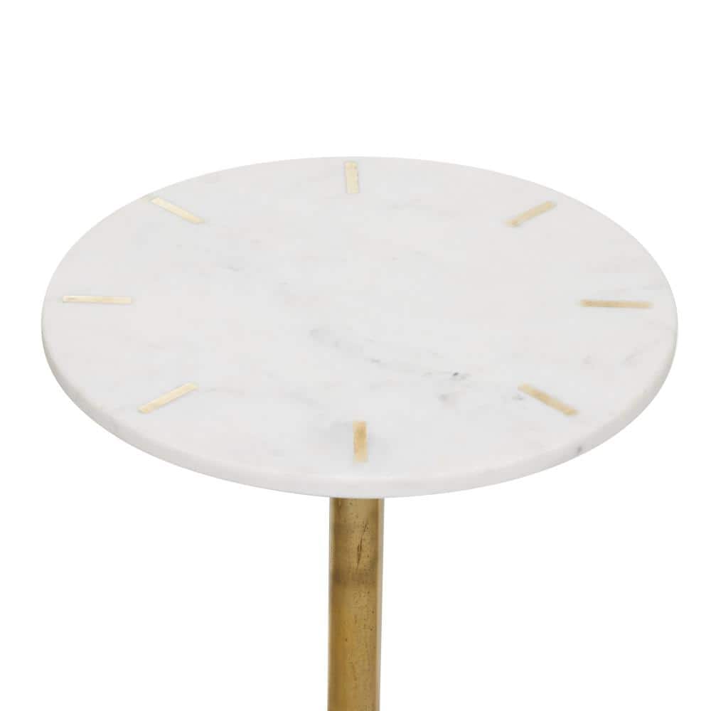 Elegant Gold & Marble Round Accent Table - 17.5" Contemporary Design