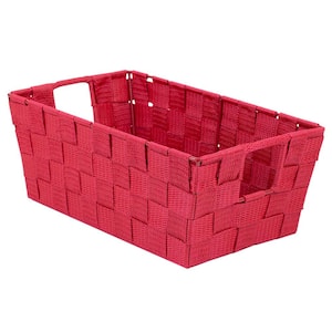 4.5 in. H x 6.5 in. W x 11.5 in. D Red Fabric Cube Storage Bin