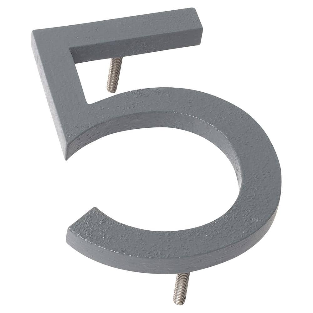 4 in. Gray Aluminum Floating or Flat Modern House Number 5 price history on PriceWatchPro