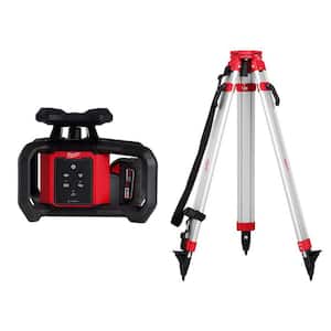 M18 1000 ft. Green Interior Rotary Laser Level Kit with Remote/Receiver and Wall Mount Bracket with Rotary Laser Tripod
