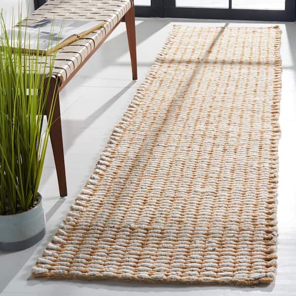 Natural Fiber Beige/Ivory 2 ft. x 9 ft. Woven Solid Runner Rug