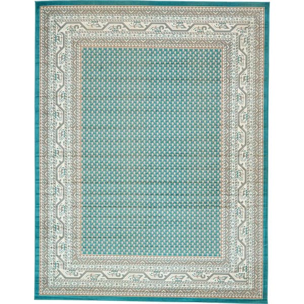 Unique Loom Williamsburg Allover Teal 10' 0 x 13' 0 Area Rug