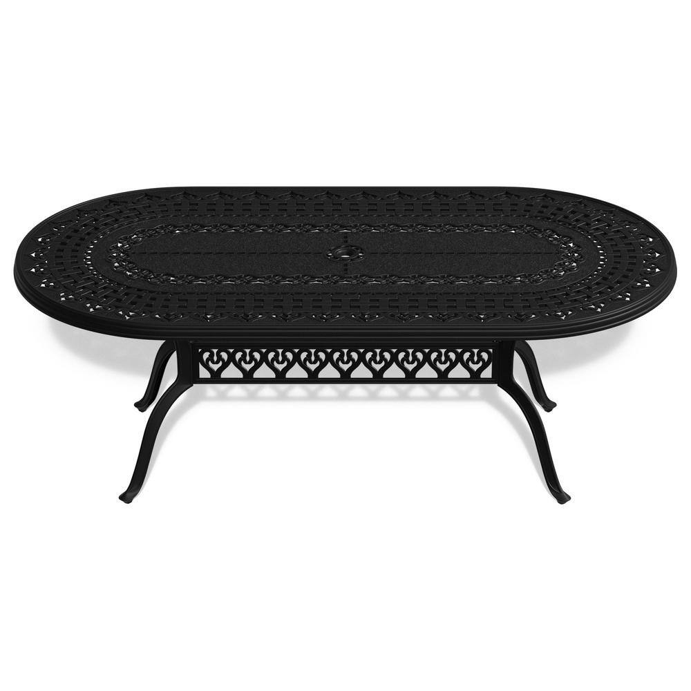Willit 82.87 in. L x 42.13 in. W Cast Aluminum Patio Dining Oval Table