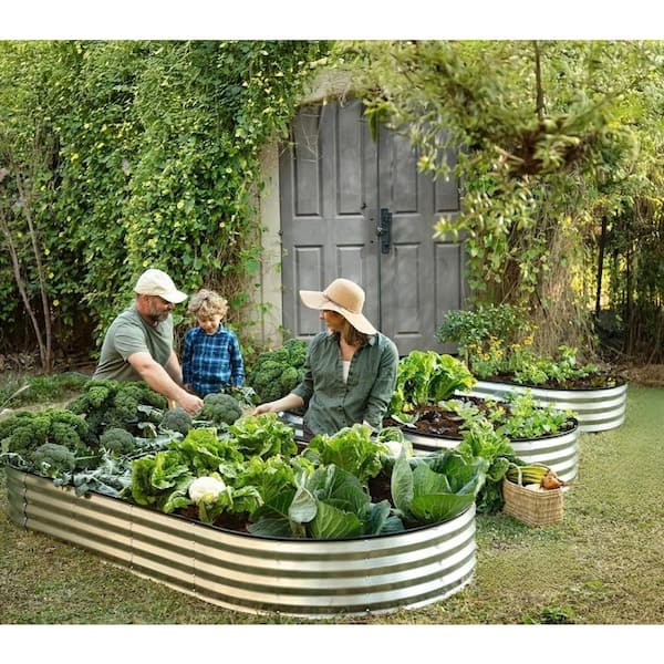 ESILOO 70. 9x35. 4x11 in. Galvanized Metal Garden Bed, Rust-Proof, Easy Assembly for Vegetables, Flowers, Herbs.