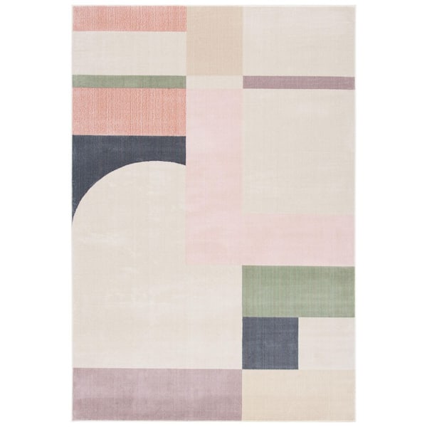 Orwell 2 ft. x 3 ft. Beige/Pink Geometric Abstract Area Rug