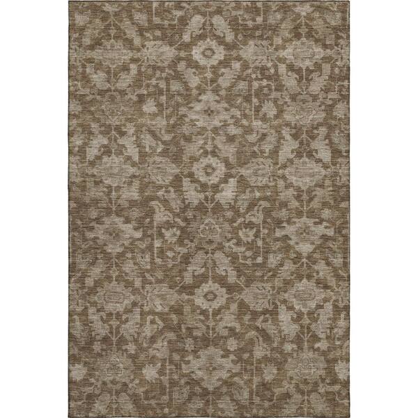 Mayfield Premium Machine Washable Abstract AMF2358 Brown 10 ft. x 14 ft. Area Rug
