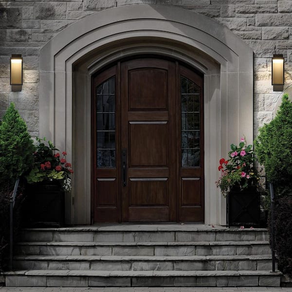 1-Light Graphite Grey Outdoor Integrated LED Wall Lantern Sconce