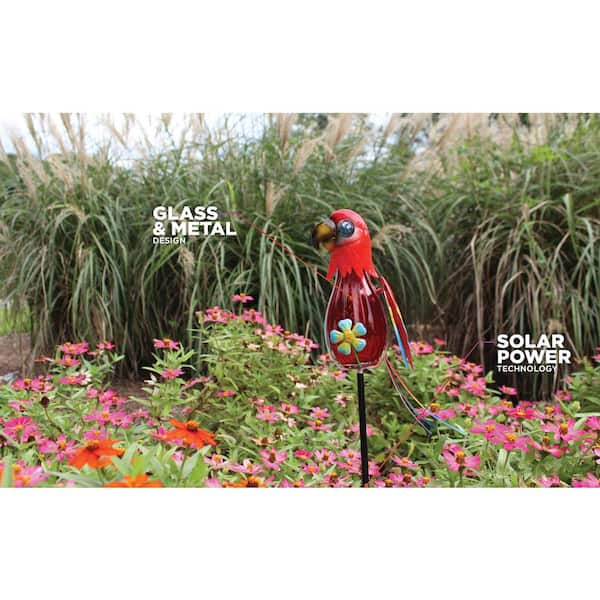 Moonrays Bottle Red Parrot Solar Stake Light 96330 - The Home Depot