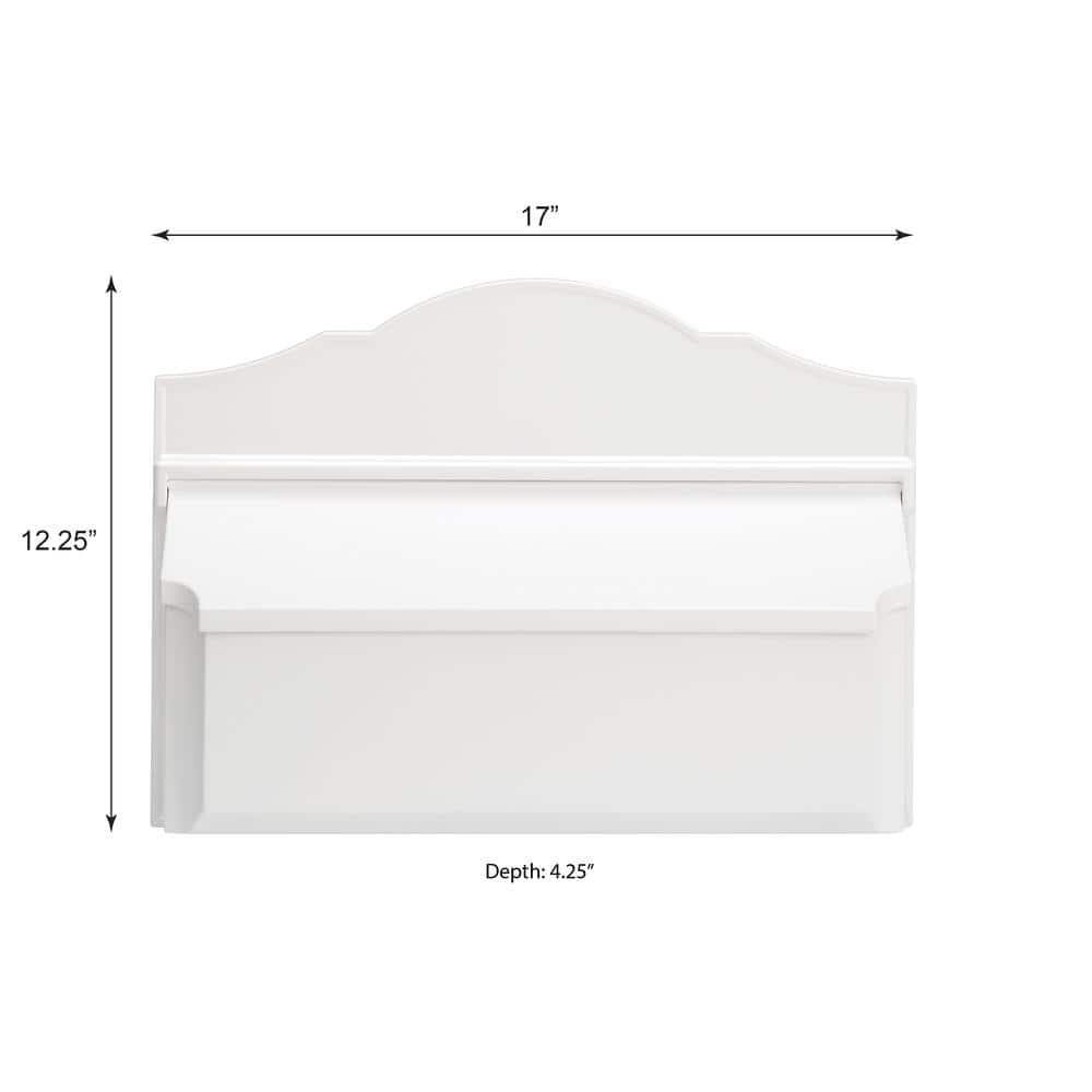 White Aluminum Colonial Wall Mounted Mailbox