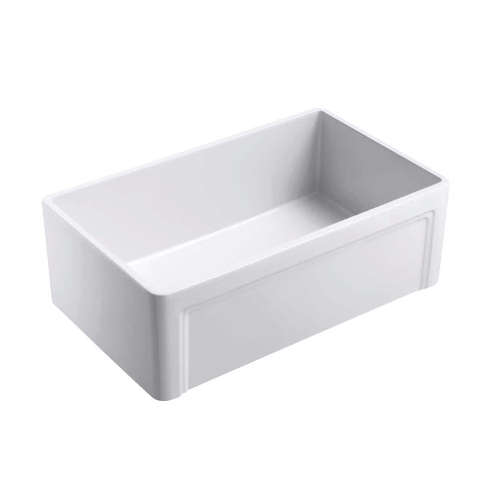 Olde London 33" White Fireclay Farmhouse Kitchen Sink