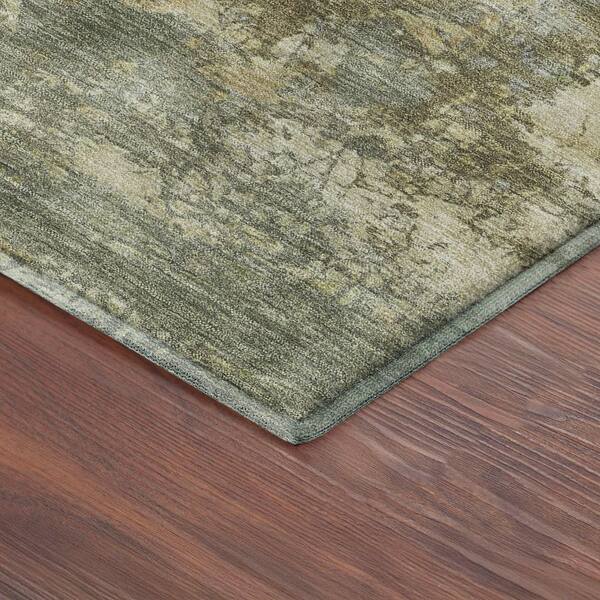Mayfield Premium Machine Washable Abstract AMF2363 Wheat 10 ft. x 14 ft. Area Rug