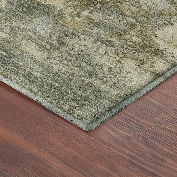 Mayfield Premium Machine Washable Abstract AMF2363 Wheat 2 ft. x 3 ft. Accent Rug