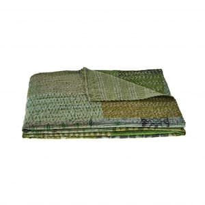 Charlie Green Brick Silk Throw Blanket