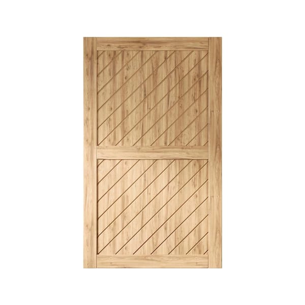 XT1 50 in. x 80 in. C-Panel Solid Core Unfinished Slanted Stripe Design Pine Wood Interior Sliding Barn Door Slab