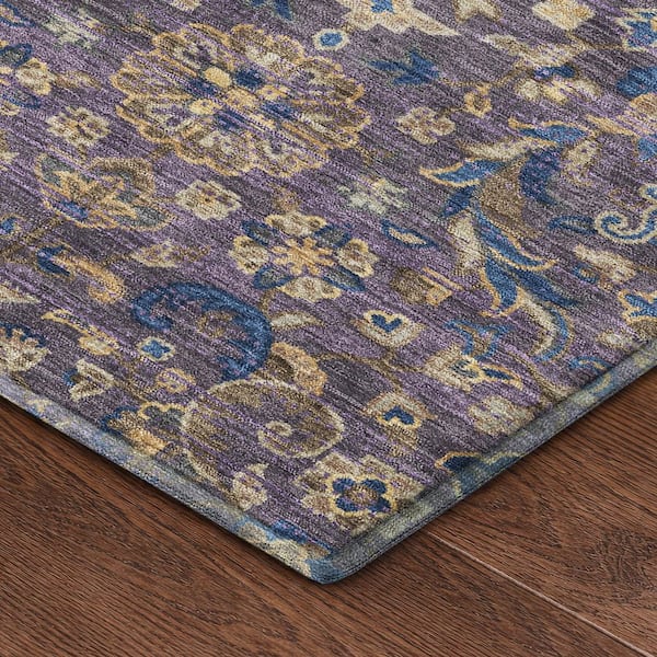 Mayfield Premium Machine Washable Abstract AMF2485 Purple 2 ft. x 3 ft. Accent Rug