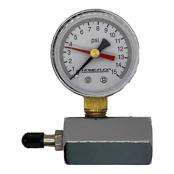 HOME-FLEX 15 psi Gas Pressure Test Gauge