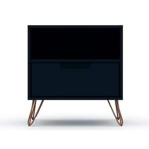 Intrepid 1.0 1-Drawer Tatiana Midnight Blue Mid-Century Modern Nightstand