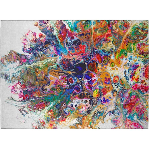 Karina Multi 1 ft. 8 in. x 2 ft. 6 in. Geometric Indoor/Outdoor Area Rug