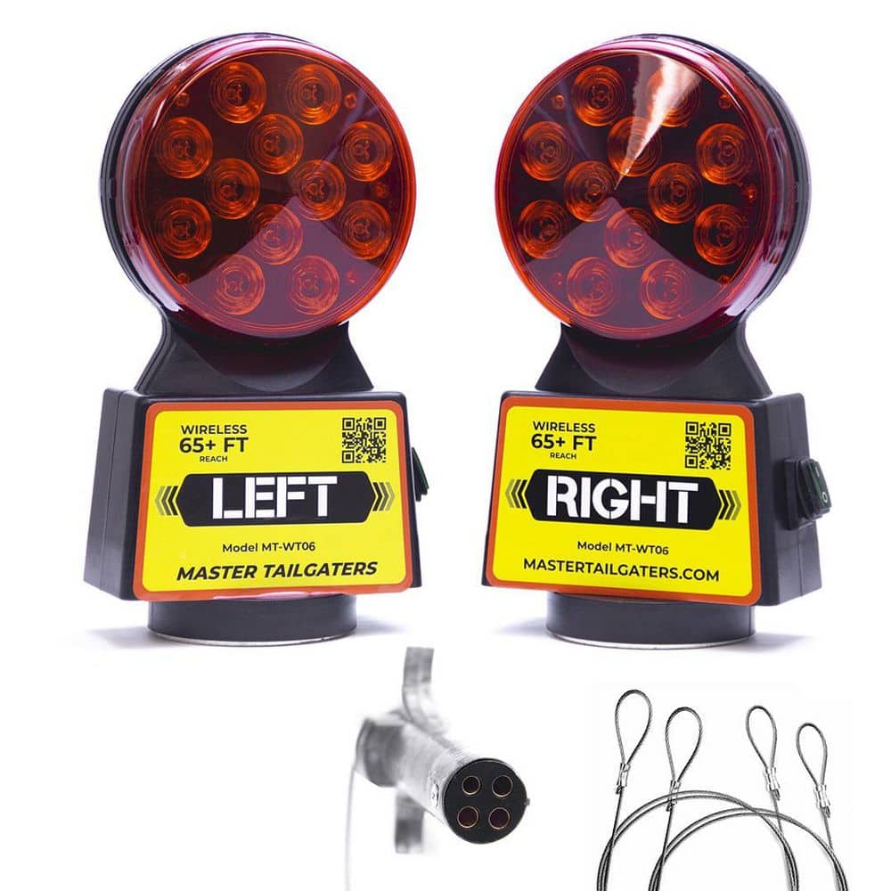 Wireless Trailer Tow Lights-Magnetic Mount-65 Feet Range-4 Pin Round Connection-Safety Cable Included price history on PriceWatchPro