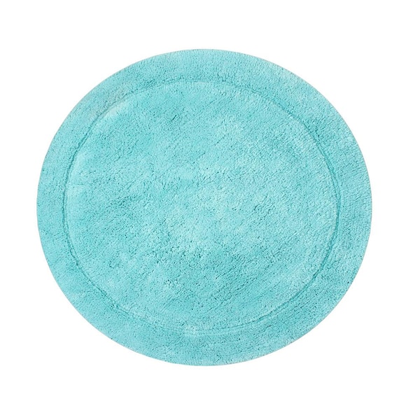 Waterford Collection 100% Cotton Tufted Bath Rug, 22 Round, Turquoise