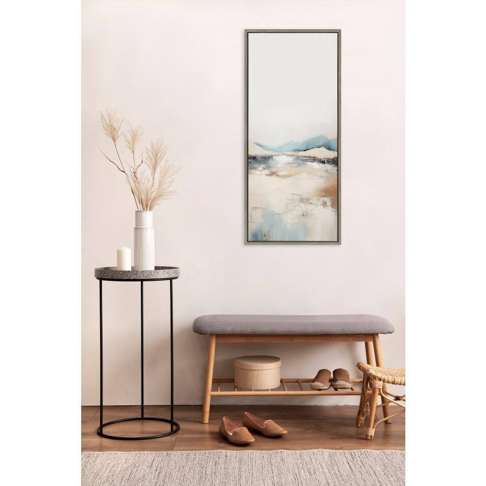Tranquil Abstract Landscape Canvas Print in Gray Frame, 18x40