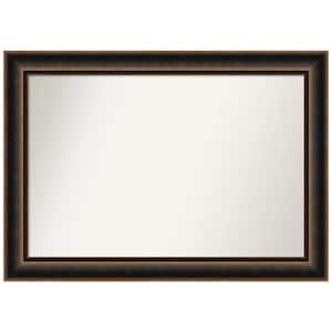 Villa Oil Rubbed Bronze 41.75 in. x 29.75 in. Non-Beveled Casual Rectangle Wood Framed Wall Mirror in Bronze