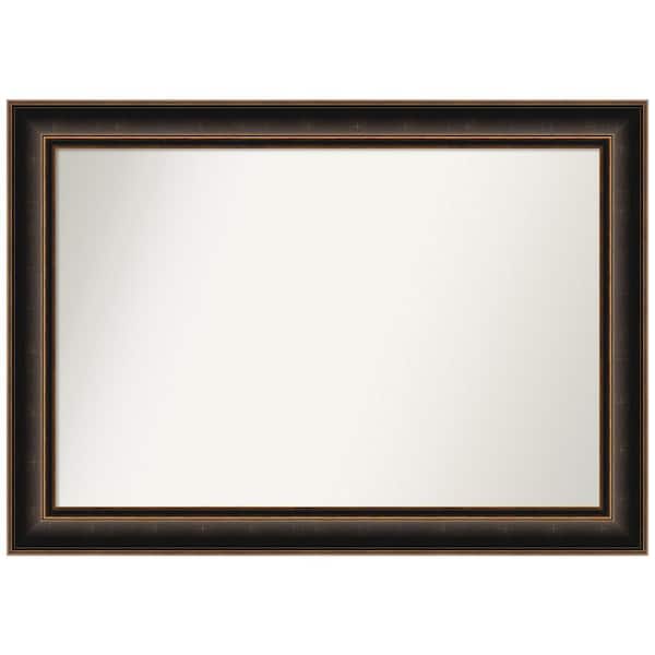 Amanti Art Villa Oil Rubbed Bronze 41.75 in. x 29.75 in. Non-Beveled Casual Rectangle Wood Framed Wall Mirror in Bronze