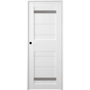 28 in. x 80 in. Right-Hand Frosted Glass 2-Lite Solid Core Imma Bianco Noble Wood Composite Single Prehung Interior Door
