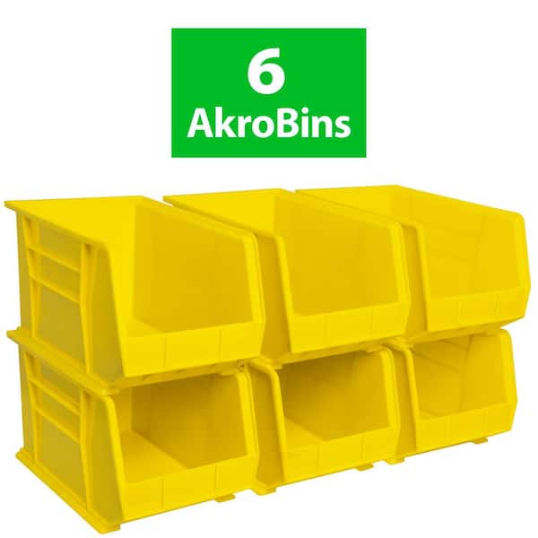 30260 Series, 11 in. W x 18 in. D x 10 in. H, Yellow Plastic Stackable Storage Bins Hanging Organizer, 6-Pack