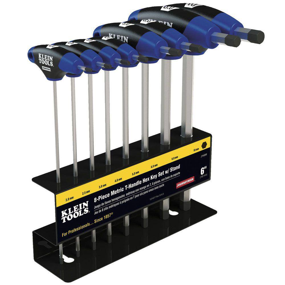 Klein Tools 6 in. Journeyman Metric T-Handle Set with Stand (8-Piece)  JTH68M - The Home Depot