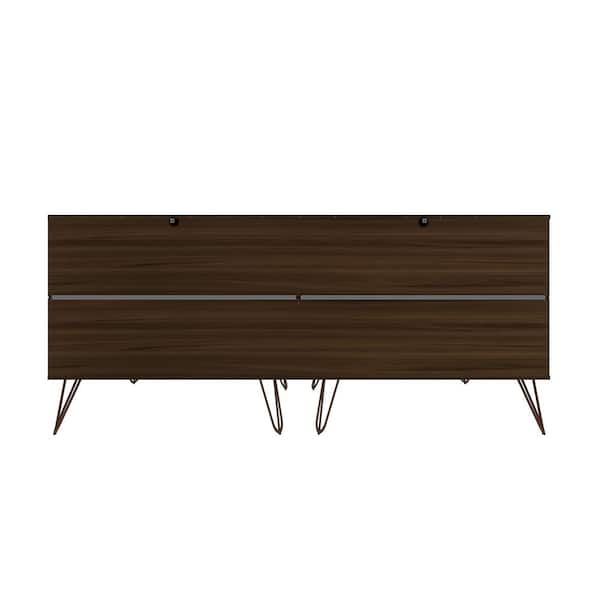 Manhattan Comfort Rockefeller 6-Drawer Brown Double Low Dresser (30.24 in.  H x 69.72 in. W x 19.02 in. D) 155GMC5 - The Home Depot