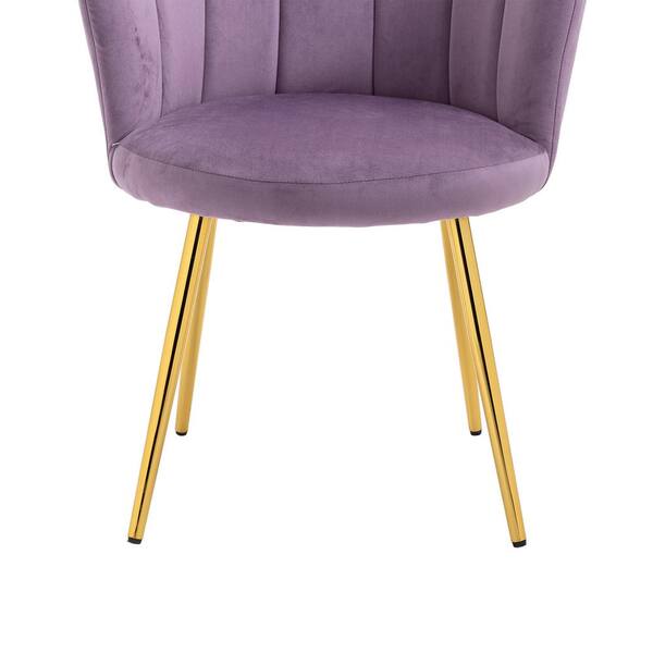 Joveco Accent Chair Upholstered Velvet Armchair with Golden Legs