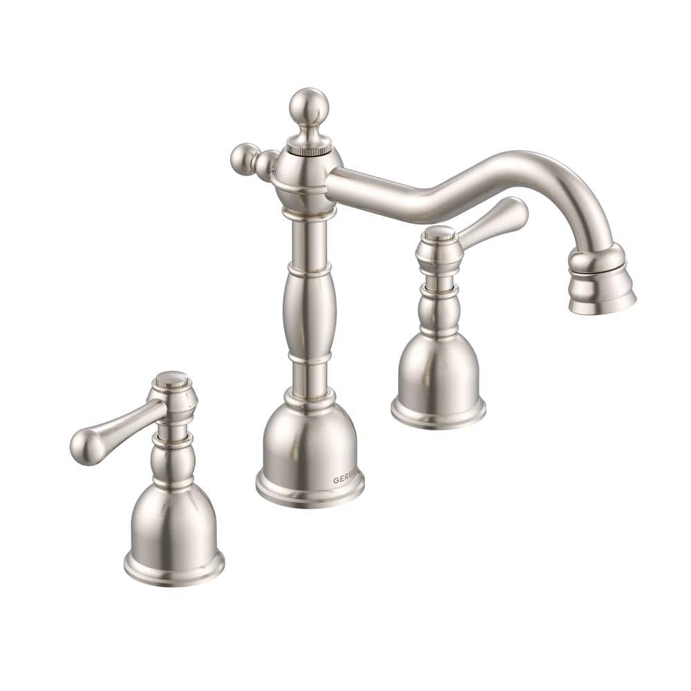 Sleek 7.5" Brushed Nickel Modern Widespread Bathroom Faucet