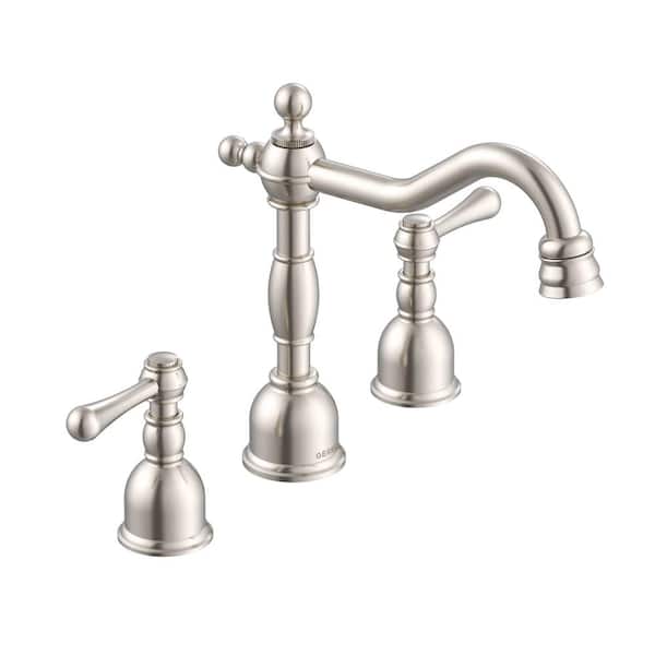 Gerber Opulence 8 in. Widespread 2-Handle Bathroom Faucet with Metal Touch Down Drain 1.2 GPM Brushed Nickel