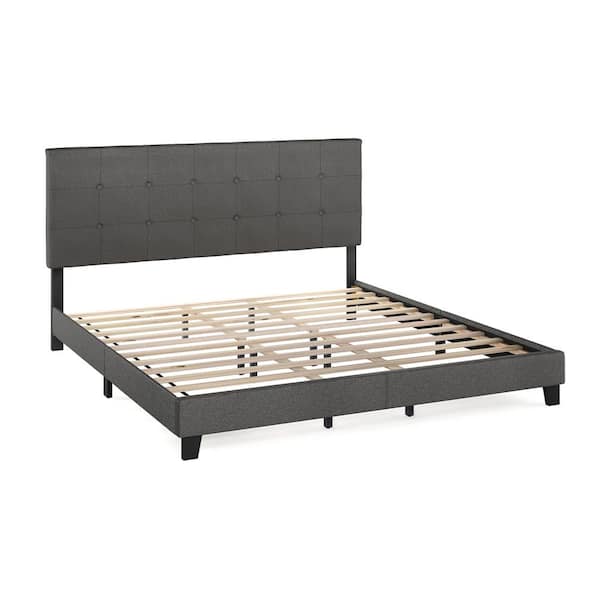 Laval Stone King Button Tufted Bed Frame