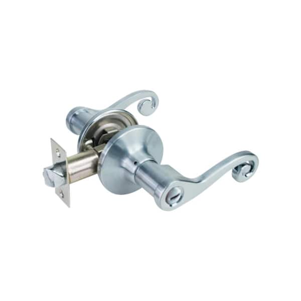 Satin Nickel Decorative Privacy Door Lever Lock Set