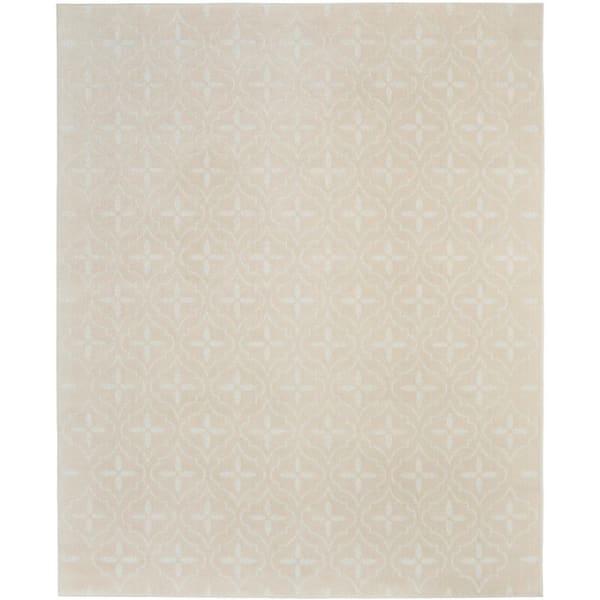 Nourison Essentials Ivory Beige 5 ft. x 7 ft. Moroccan Contemporary Area Rug