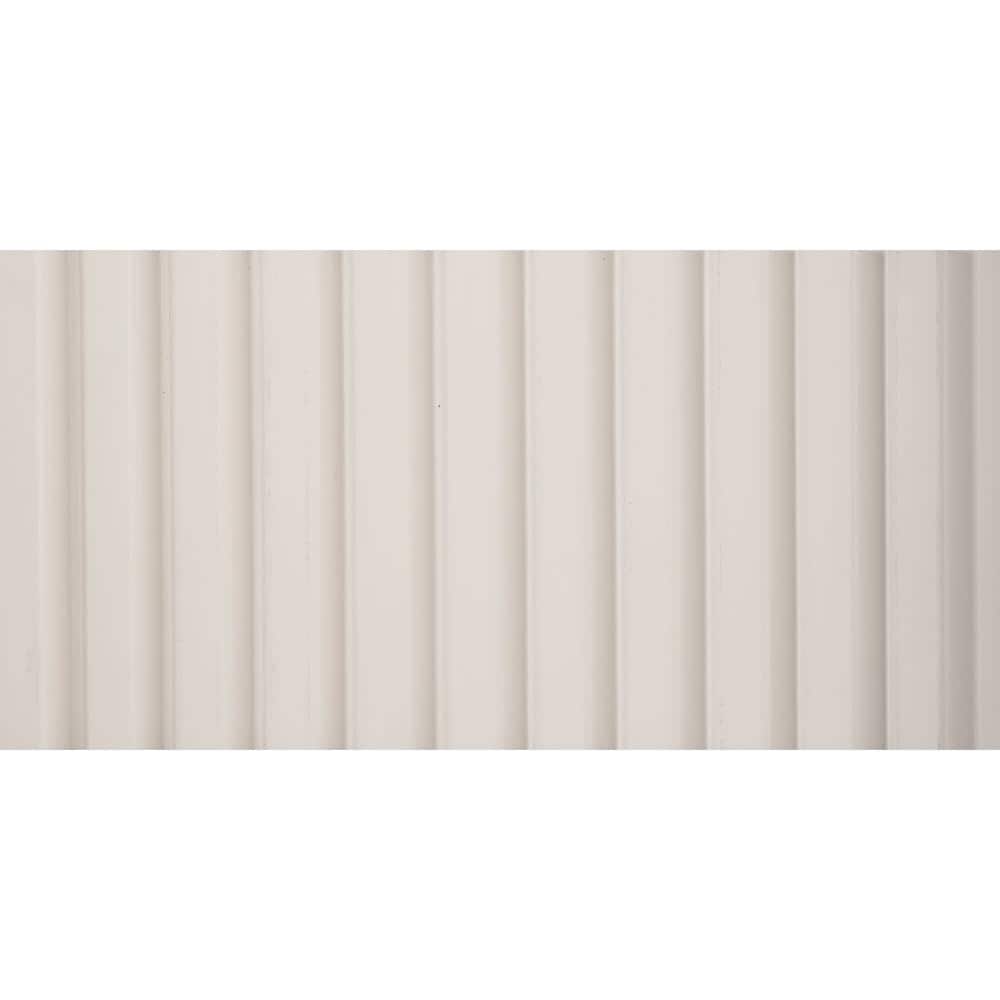 White 112" x 9.5" Polystyrene 3D Wood Slat Wall Panels