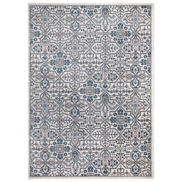 Concord Global Trading Jefferson Collection Athens Ivory 5 ft. x 7 ft. Area Rug