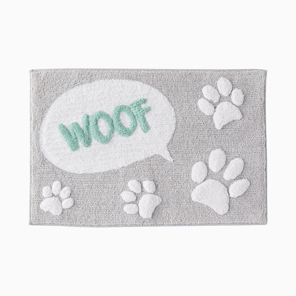 Unbranded Multi 20 in. x 30 in. Cotton Scribble Pup Bath Rug