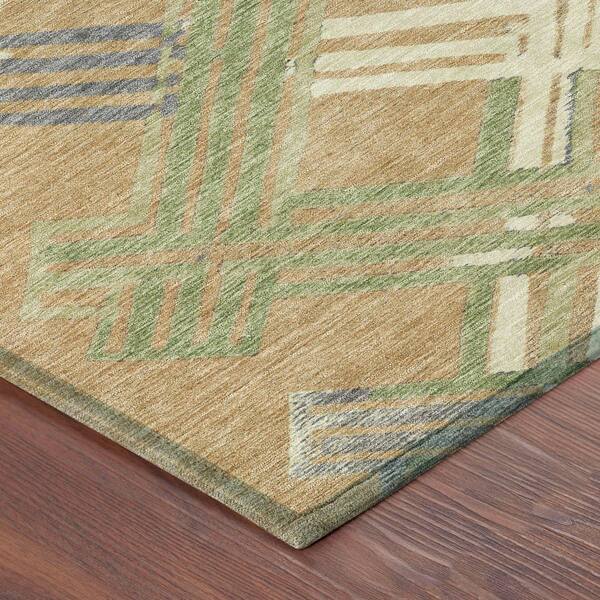 Chantille Machine Washable Indoor/Outdoor Abstract ACN2452 Gold 9 ft. x 12 ft. Area Rug