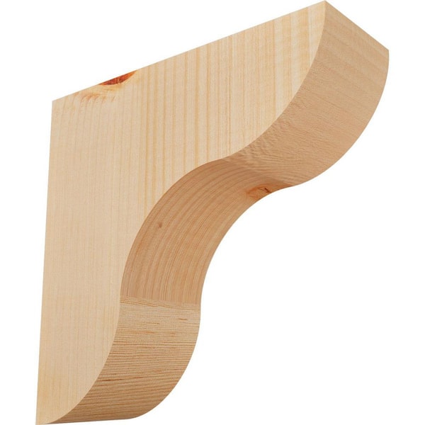 Ekena Millwork 3-1/2 in. x 10 in. x 10 in. Douglas Fir Carmel Smooth Corbel