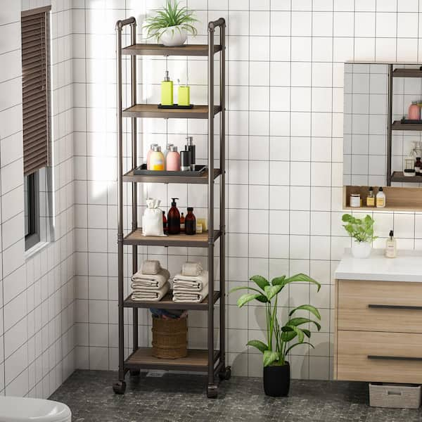 Chrome 6-Tier Bath Storage Shelving Unit