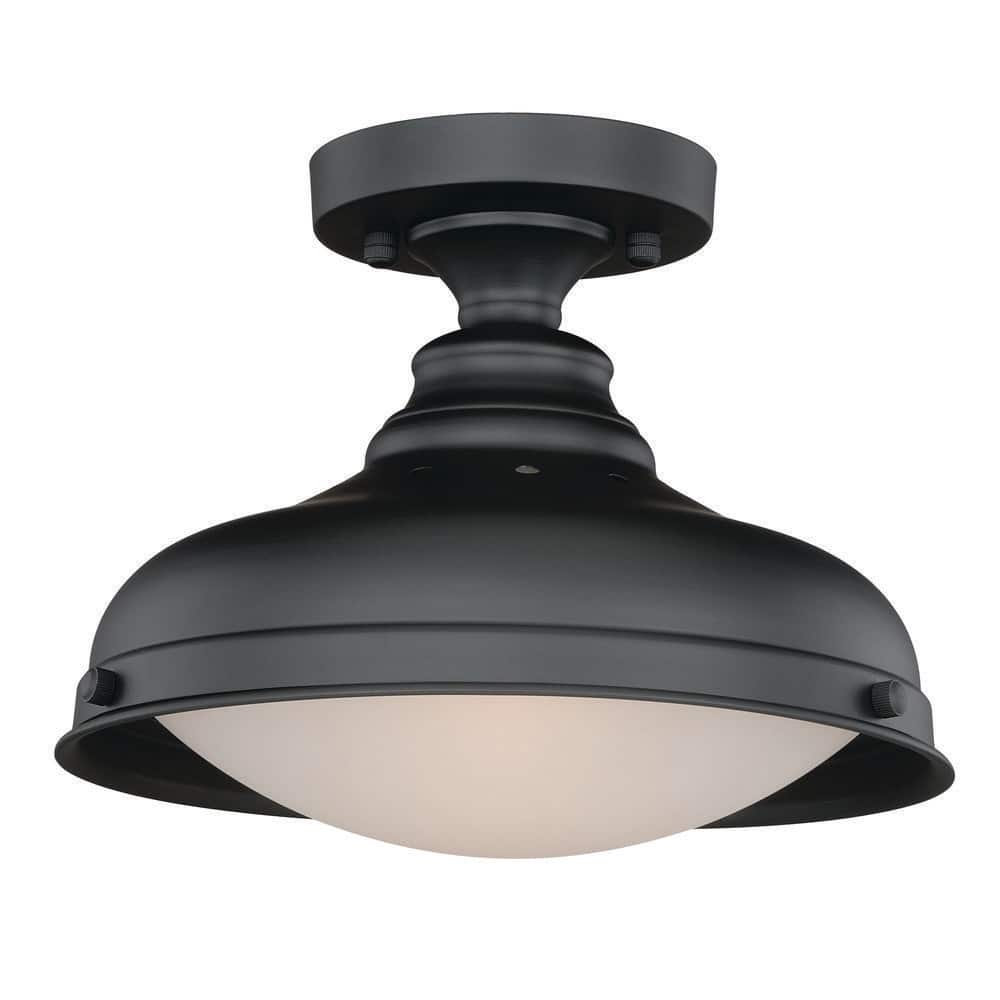 Keenan Oil Rubbed Bronze 12" Glass Bowl Ceiling Light