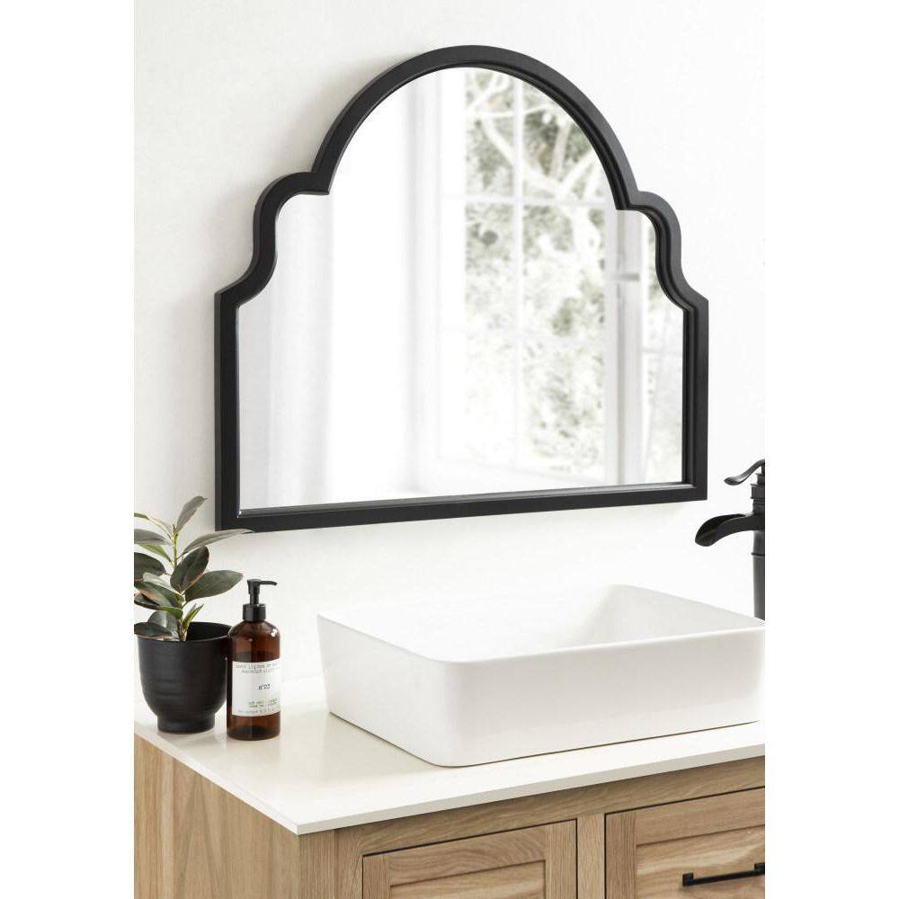 Rectangular Poplar Wood Vanity with Moroccan Arch Frame