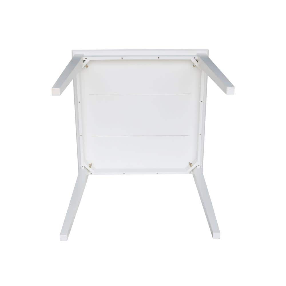 White Solid Wood 36" Square Counter Height Dining Table