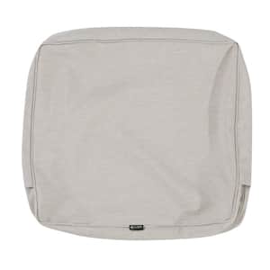 Montlake FadeSafe 21 in. W x 20 in. H x 4 in. D Patio Lounge Back Cushion Slip Cover in Heather Grey